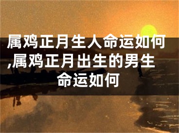 属鸡正月生人命运如何,属鸡正月出生的男生命运如何