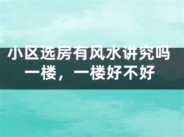 小区选房有风水讲究吗一楼，一楼好不好