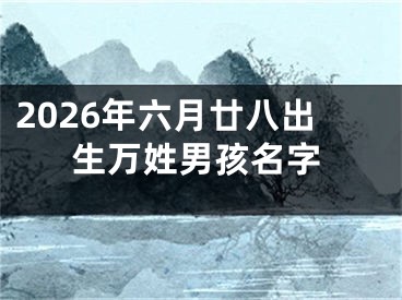 2026年六月廿八出生万姓男孩名字
