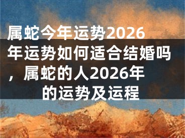 属蛇今年运势2026年运势如何适合结婚吗，属蛇的人2026年的运势及运程
