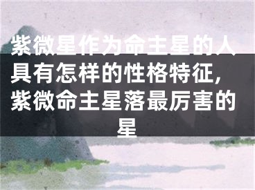 紫微星作为命主星的人具有怎样的性格特征,紫微命主星落最厉害的星