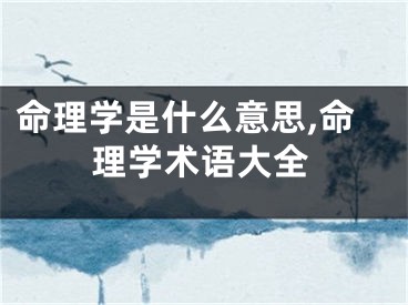命理学是什么意思,命理学术语大全