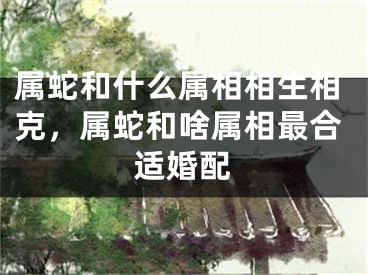 属蛇和什么属相相生相克，属蛇和啥属相最合适婚配