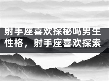 射手座喜欢探秘吗男生性格，射手座喜欢探索
