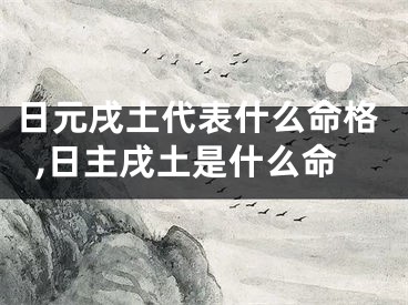 日元戌土代表什么命格,日主戌土是什么命