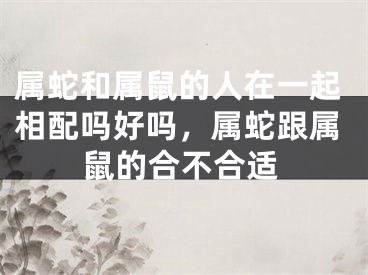 属蛇和属鼠的人在一起相配吗好吗，属蛇跟属鼠的合不合适
