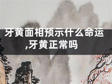牙黄面相预示什么命运,牙黄正常吗