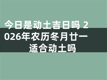今日是动土吉日吗 2026年农历冬月廿一适合动土吗