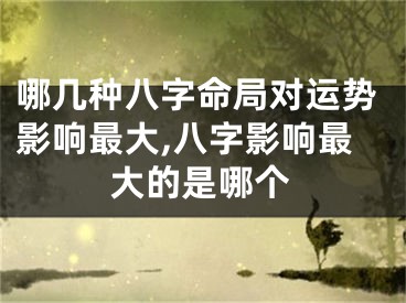 哪几种八字命局对运势影响最大,八字影响最大的是哪个
