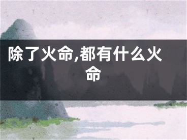 除了火命,都有什么火命