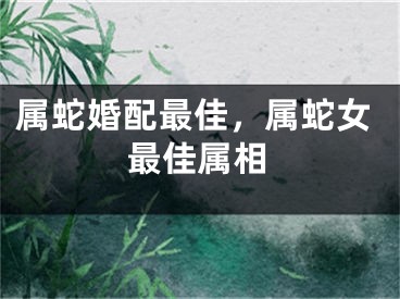 属蛇婚配最佳，属蛇女最佳属相