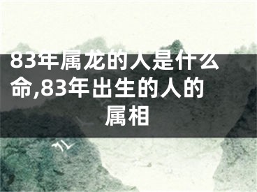 83年属龙的人是什么命,83年出生的人的属相