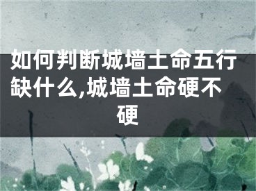 如何判断城墙土命五行缺什么,城墙土命硬不硬