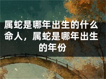 属蛇是哪年出生的什么命人，属蛇是哪年出生的年份