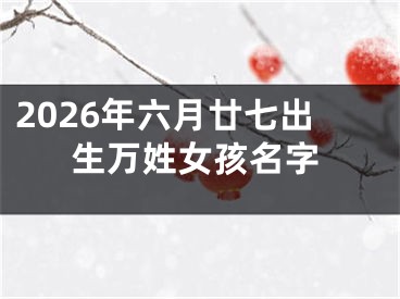 2026年六月廿七出生万姓女孩名字