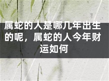 属蛇的人是哪几年出生的呢，属蛇的人今年财运如何