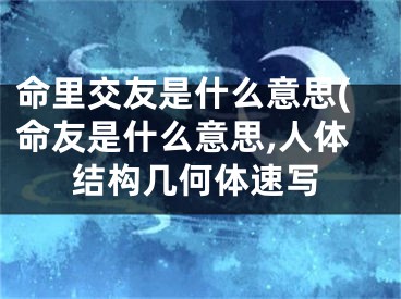命里交友是什么意思(命友是什么意思,人体结构几何体速写