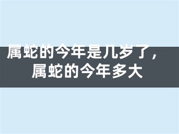 属蛇的今年是几岁了，属蛇的今年多大