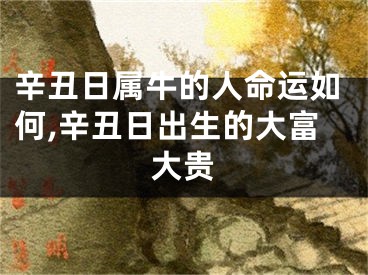 辛丑日属牛的人命运如何,辛丑日出生的大富大贵
