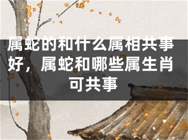 属蛇的和什么属相共事好，属蛇和哪些属生肖可共事