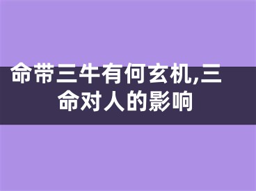 命带三牛有何玄机,三命对人的影响