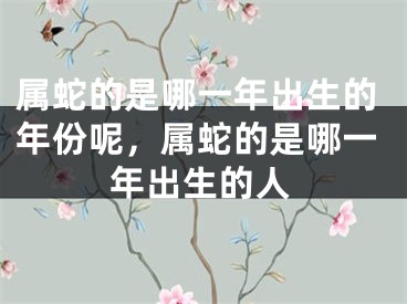 属蛇的是哪一年出生的年份呢，属蛇的是哪一年出生的人