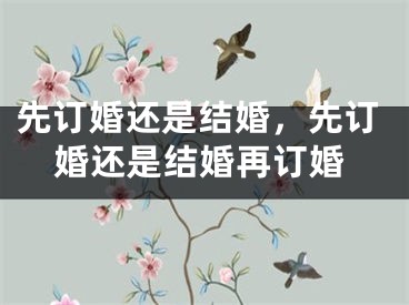 先订婚还是结婚，先订婚还是结婚再订婚