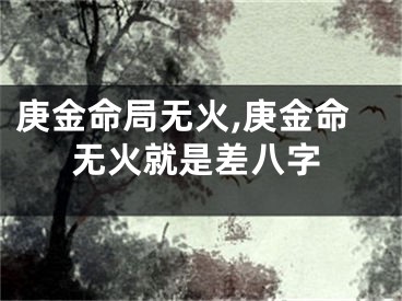 庚金命局无火,庚金命无火就是差八字