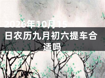 2026年10月15日农历九月初六提车合适吗