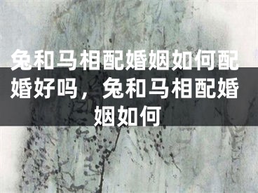 兔和马相配婚姻如何配婚好吗，兔和马相配婚姻如何