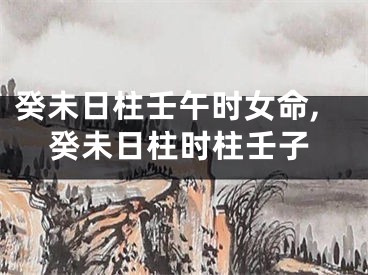 癸未日柱壬午时女命,癸未日柱时柱壬子