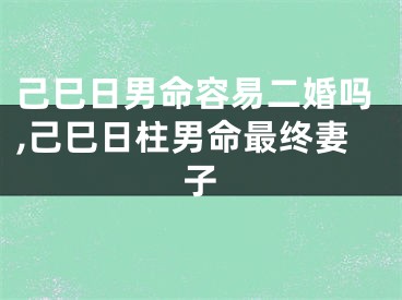 己巳日男命容易二婚吗,己巳日柱男命最终妻子