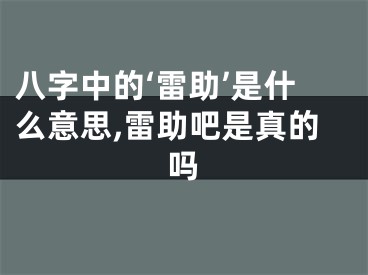 八字中的‘雷助’是什么意思,雷助吧是真的吗