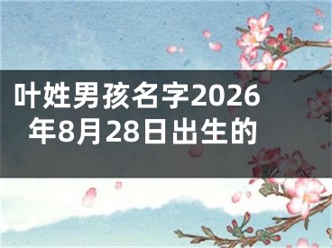 叶姓男孩名字2026年8月28日出生的