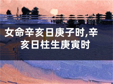 女命辛亥日庚子时,辛亥日柱生庚寅时