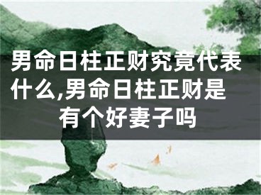 男命日柱正财究竟代表什么,男命日柱正财是有个好妻子吗