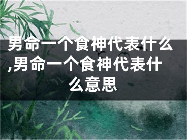 男命一个食神代表什么,男命一个食神代表什么意思