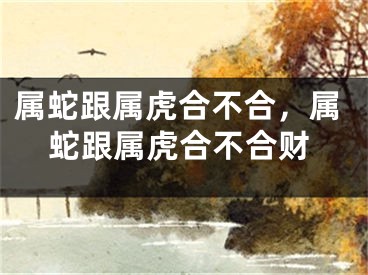 属蛇跟属虎合不合，属蛇跟属虎合不合财
