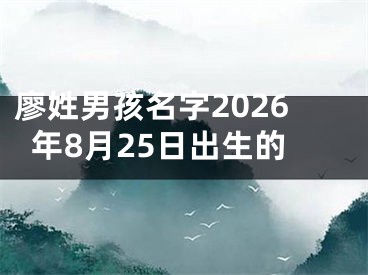 廖姓男孩名字2026年8月25日出生的