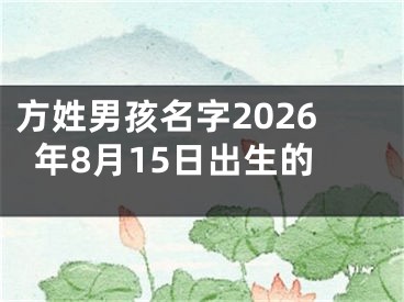 方姓男孩名字2026年8月15日出生的