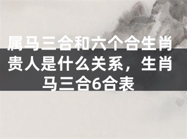 属马三合和六个合生肖贵人是什么关系，生肖马三合6合表