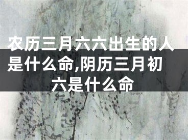 农历三月六六出生的人是什么命,阴历三月初六是什么命