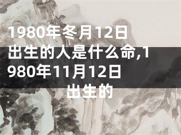 1980年冬月12日出生的人是什么命,1980年11月12日出生的