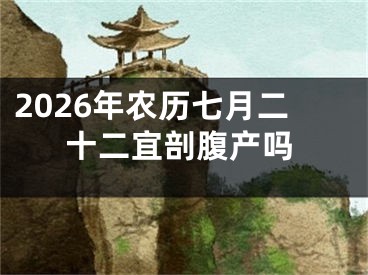 2026年农历七月二十二宜剖腹产吗