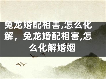 兔龙婚配相害,怎么化解,兔龙婚配相害,怎么化解婚姻