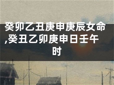 癸卯乙丑庚申庚辰女命,癸丑乙卯庚申日壬午时