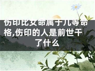 伤印比女命属于几等命格,伤印的人是前世干了什么