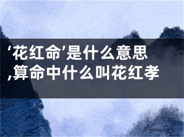 ‘花红命’是什么意思,算命中什么叫花红孝