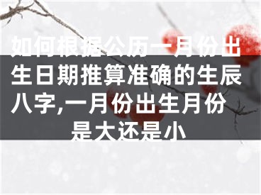 如何根据公历一月份出生日期推算准确的生辰八字,一月份出生月份是大还是小