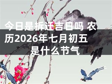 今日是拆迁吉日吗 农历2026年七月初五是什么节气